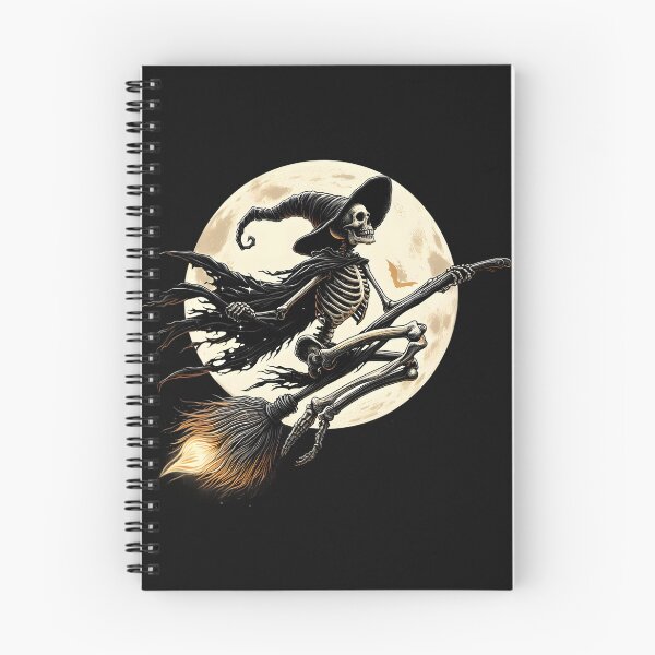 Item preview, Skeleton Witch Halloween Riding Broomstick Creepy designed and sold by clothesy7.