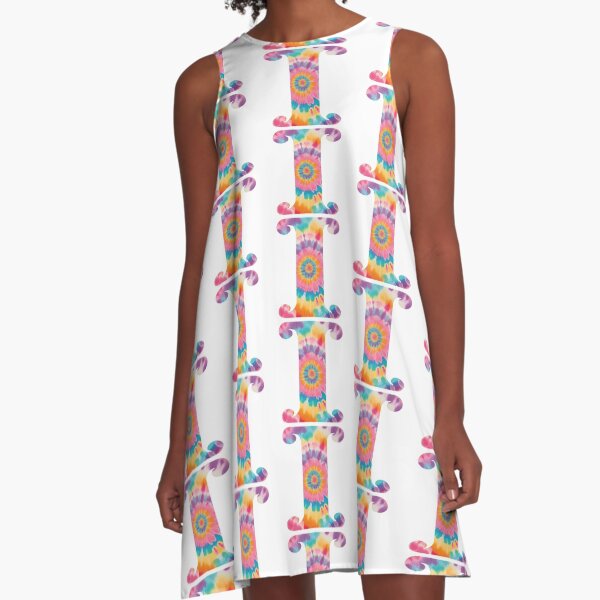 TIE-DYE LETTER I A-Line Dress