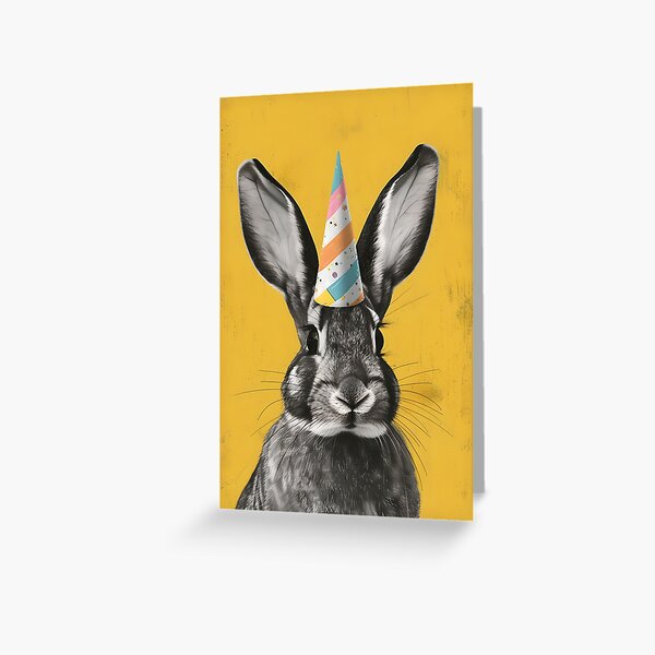Item preview, Adorable Rabbit Birthday Party Greeting Card designed and sold by TringTringCards.