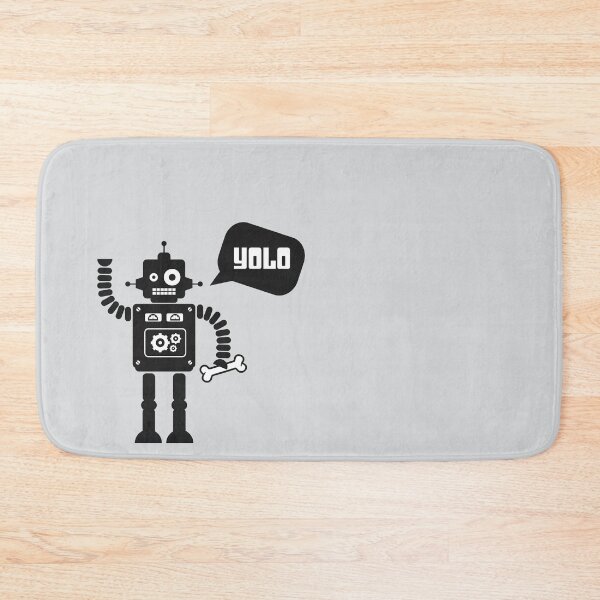 Item preview, YOLO Robot holding a bone waving Black and white HD HIGH QUALITY ONLINE STORE designed and sold by bard-art.