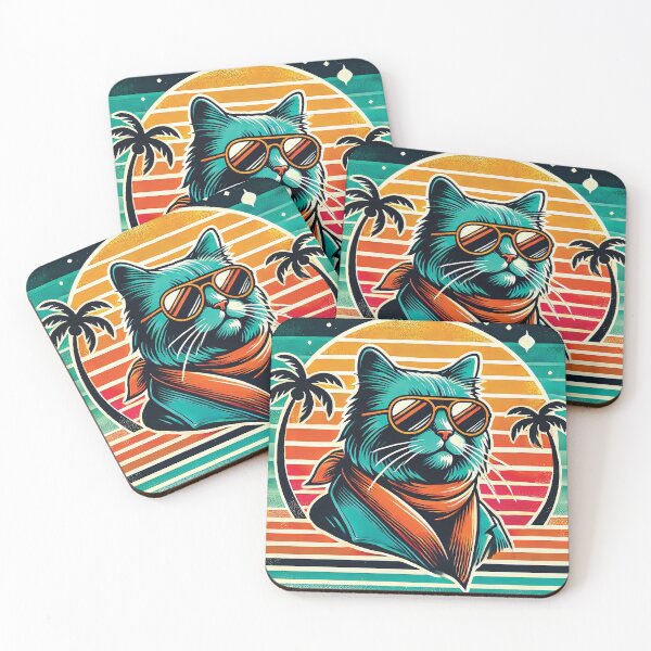 Item preview, Cool Cat Sunset Vibes designed and sold by Gold Turtle  Lina.