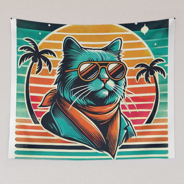 Item preview, Cool Cat Sunset Vibes designed and sold by Gold Turtle  Lina.