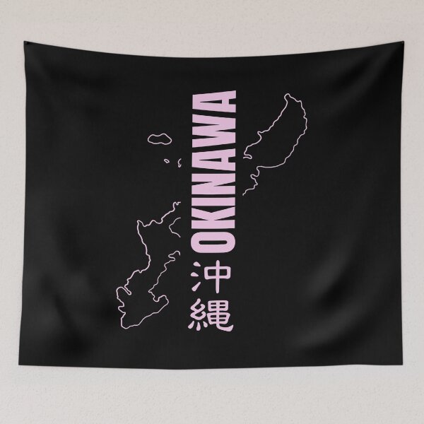 Item preview, Pink & White Okinawa Outline - Black BG designed and sold by Haley Agra.