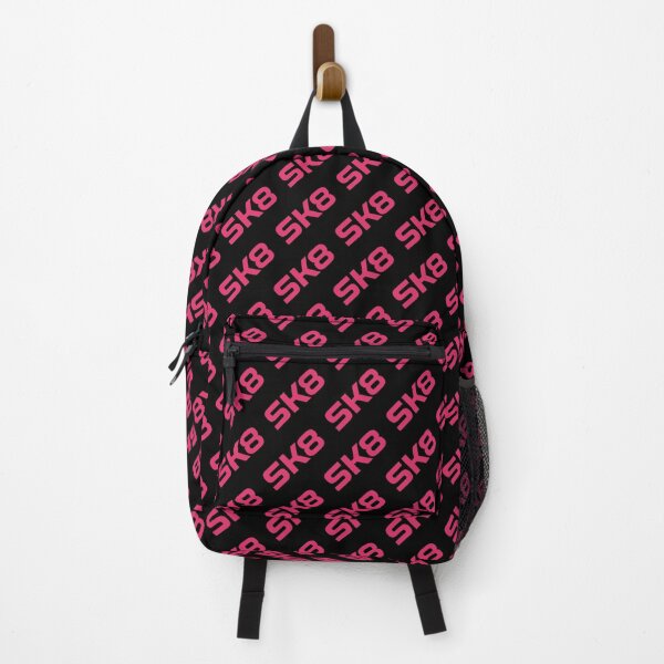 Item preview, SK8 Logo Seamless Pattern Electric Pink Red On Black designed and sold by JohnnyVillas.