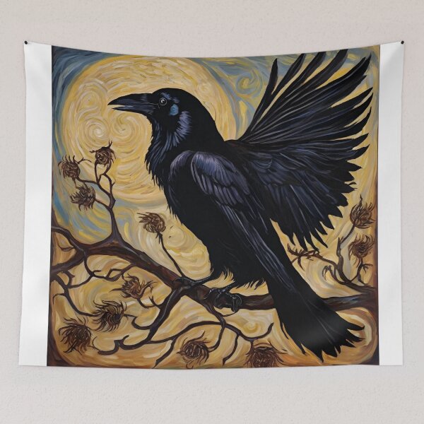 Item preview, raven in the moonlight designed and sold by ezgimelikezorlu.