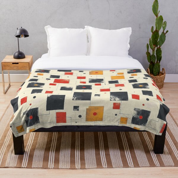Artikelvorschau, Rotes, oranges und blaues Quadratmuster entworfen und verkauft von purelypatterns.