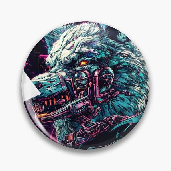 Item preview, Cyber wolf of the future in magenta tones designed and sold by PixelCraftDSG.
