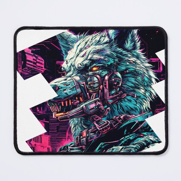 Item preview, Cyber wolf of the future in magenta tones designed and sold by PixelCraftDSG.
