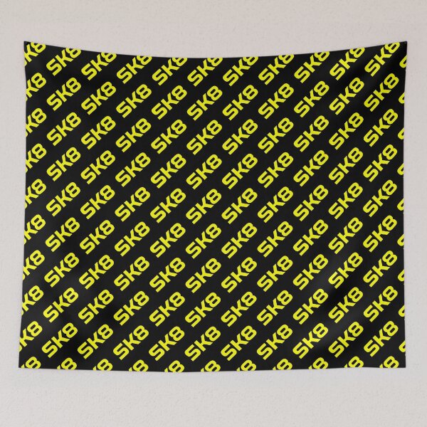 Item preview, SK8 Logo Seamless Pattern Electric Yellow On Black designed and sold by JohnnyVillas.