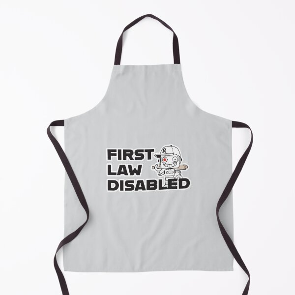 Item preview, First Law Disabled Funny Robot White/Light Singularity Joke HD HIGH QUALITY ONLINE STORE designed and sold by bard-art.