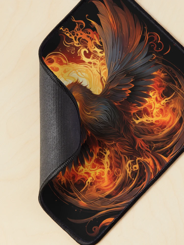 Thumbnail 2 of 5, Mouse Pad, Phoenix Rising from Flames designed and sold by AIStudioProject.