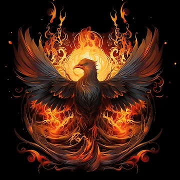 Artwork thumbnail, Phoenix Rising from Flames by AIStudioProject