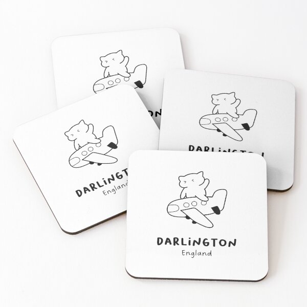 Item preview, Darlington, England | Adorable Cat on Plane Design | Airplane Illustration | Cat's Trip designed and sold by RM-Journey.