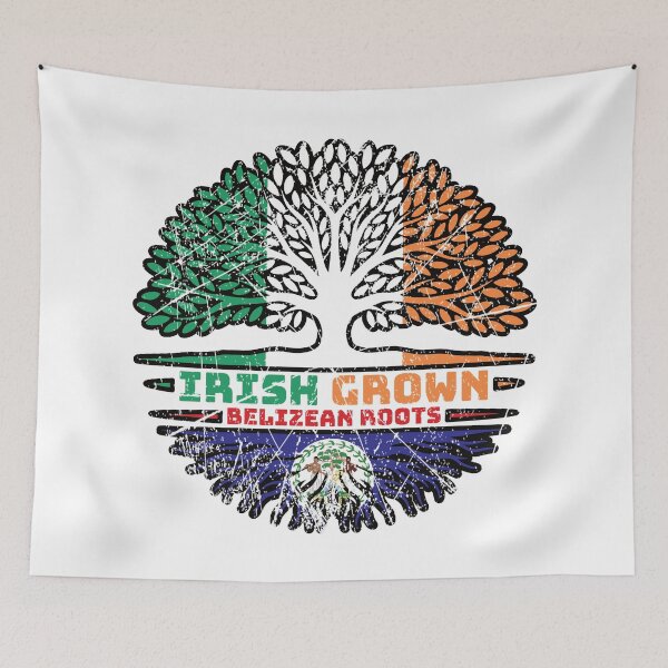 Item preview, Belize Belizean Irish Ireland Tree Roots Flag designed and sold by FlagX.