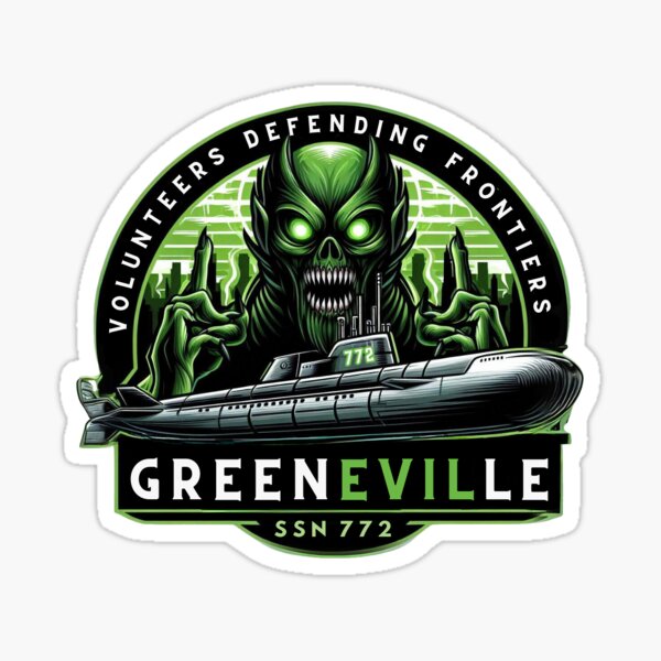 Vista previa del artículo con la obra «Submarino USS Greeneville SSN-772 Pegatina», diseñado y vendido por ShipFacedRB.