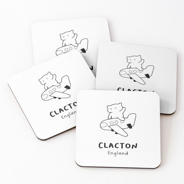 Item preview, Clacton, England | Adorable Cat on Plane Design | Airplane Illustration | Cat's Trip designed and sold by RM-Journey.
