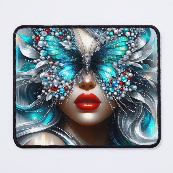 Item preview, Blue butterfly jewel spakrling eyed girl designed and sold by EmeraldeaArt.