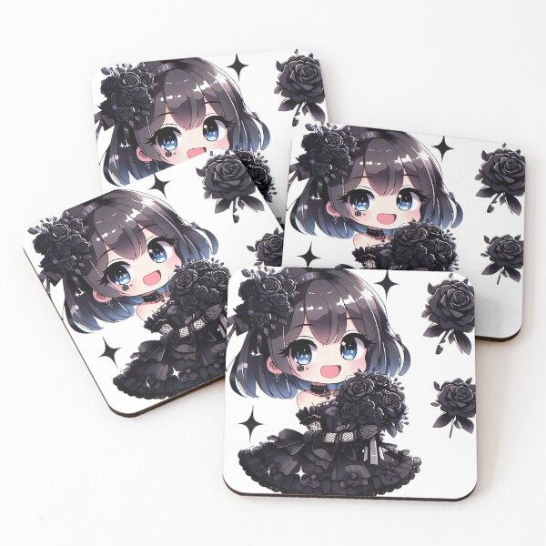 Item preview, Blue eyed kawaii anime Goth Girl  designed and sold by StickyGuys.