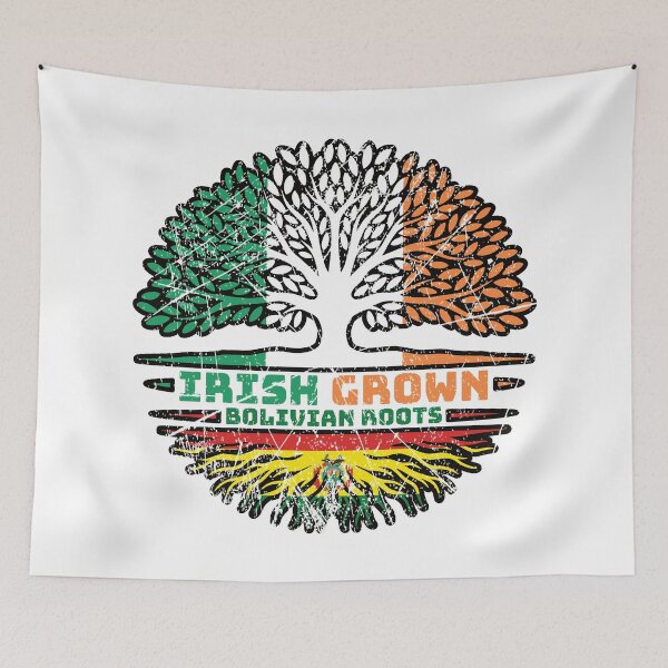 Item preview, Bolivia Bolivian Irish Ireland Tree Roots Flag designed and sold by FlagX.