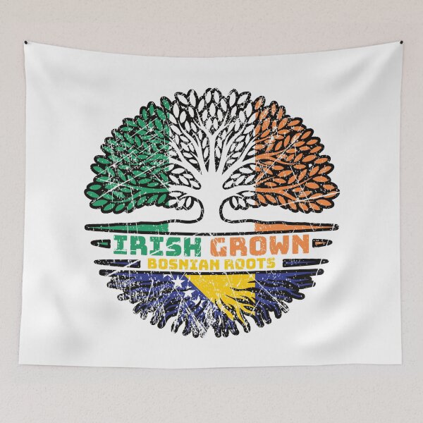 Item preview, Bosnia Bosnian Irish Ireland Tree Roots Flag designed and sold by FlagX.