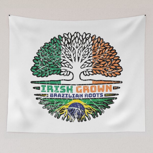 Item preview, Brazilian Brazil Irish Ireland Tree Roots Flag designed and sold by FlagX.