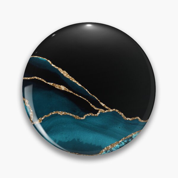 Item preview, Blue-Teal With Gold-Colored (Faux) Marble-Agate designed and sold by DEC02.