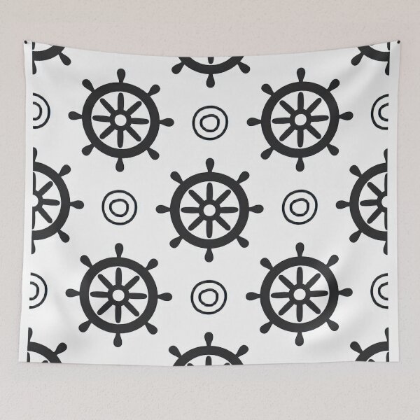 Item preview, Minimalist, black and white graphic depicting a sailing rudder./1 designed and sold by My-fake-places.