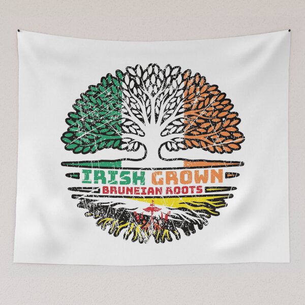 Item preview, Brunei Bruneian Irish Ireland Tree Roots Flag designed and sold by FlagX.