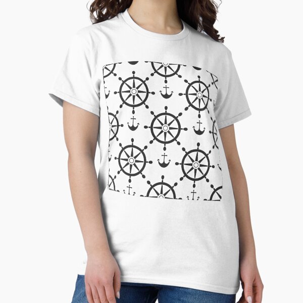 Item preview, Minimalist, black and white graphic depicting a sailing rudder./2 designed and sold by My-fake-places.