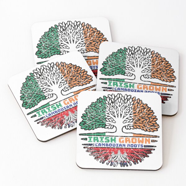 Item preview, Cambodian Cambodia Irish Ireland Tree Roots Flag designed and sold by FlagX.