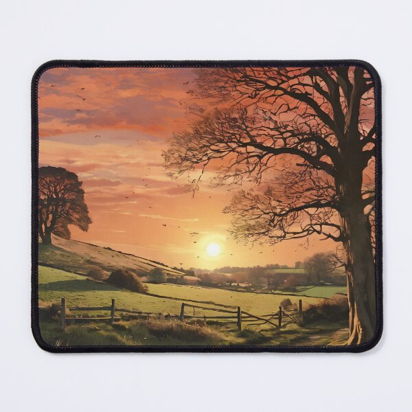Item preview, Vibrant Sunset: Colorful England Oilpainted Landscape Art designed and sold by Zoltan89.