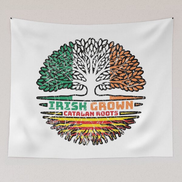 Item preview, Catalonia Catalan Irish Ireland Tree Roots Flag designed and sold by FlagX.