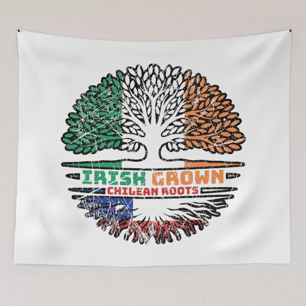 Item preview, Chile Chilean Irish Ireland Tree Roots Flag designed and sold by FlagX.