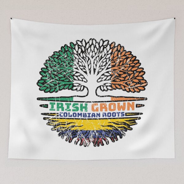 Item preview, Colombia Colombian Irish Ireland Tree Roots Flag designed and sold by FlagX.