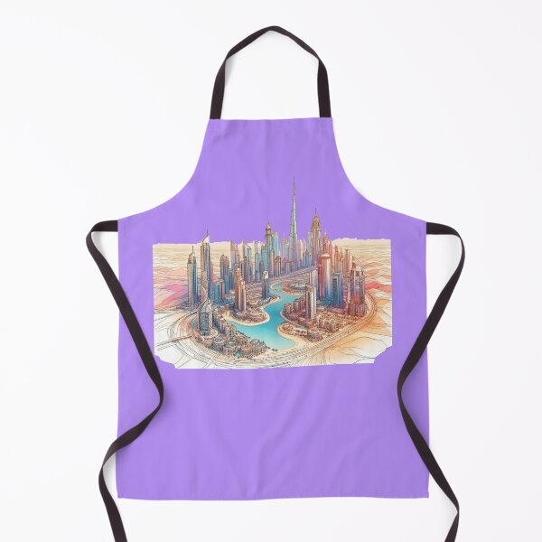 Item preview, Dubai Cityscape 3D Sketch with Desert,  designed and sold by PaintMeWorld.