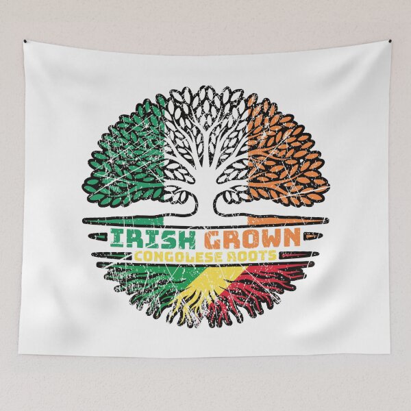 Item preview, Congo Congolese Irish Ireland Tree Roots Flag designed and sold by FlagX.