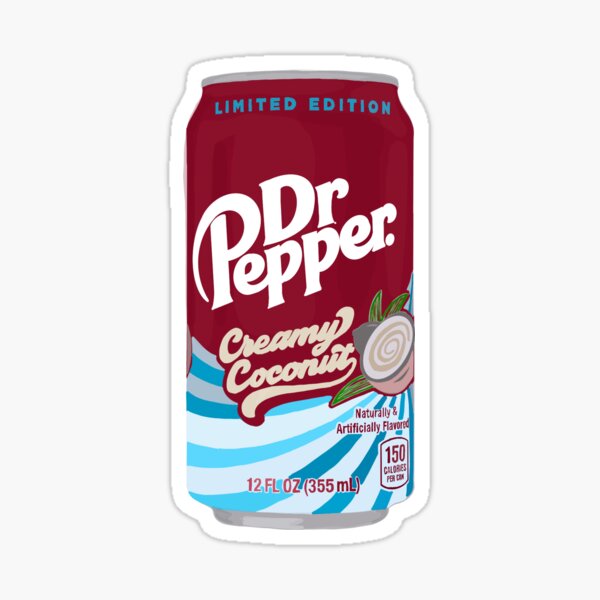 Vista previa del artículo con la obra «Soda cremosa de coco Dr Pepper Pegatina», diseñado y vendido por raeschro.