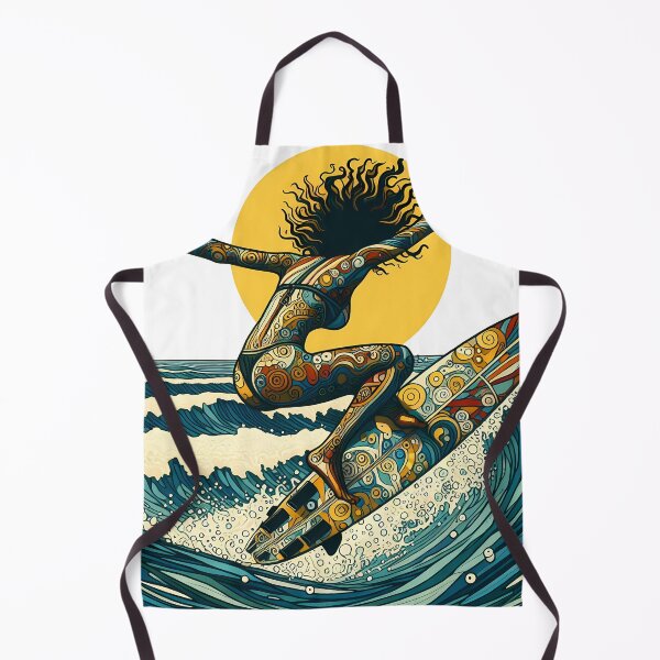 Aperçu de l'œuvre Surfeuse dans le style Gustav Klimt - Art et marchandises uniques créée et vendue par OzzFrequency.