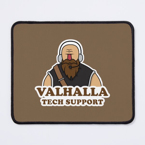 Item preview, Valhalla tech support, funny viking character designed and sold by Rednosestickers.