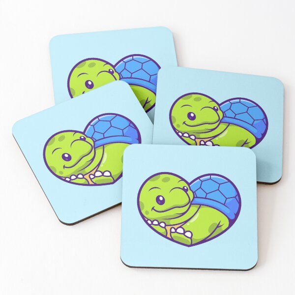 Item preview, Cute Turtle with Love Heart Cartoon Vector Icon Illustration designed and sold by hjian8219.