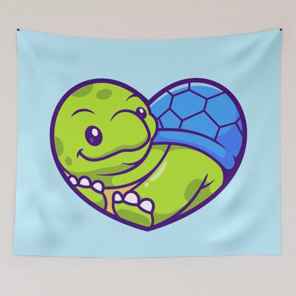 Item preview, Cute Turtle with Love Heart Cartoon Vector Icon Illustration designed and sold by hjian8219.
