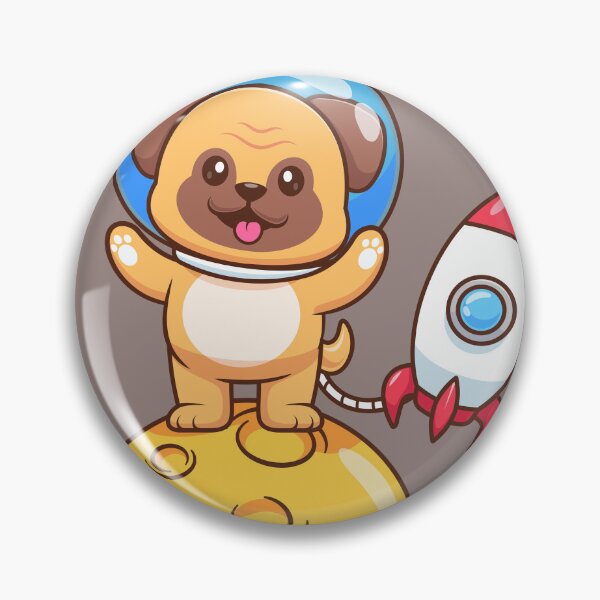 Item preview, Cute Pug Dog Astronaut Flying with Rocket Cartoon Vector Icon Illustration designed and sold by hjian8219.