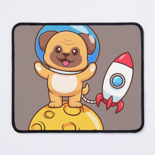 Item preview, Cute Pug Dog Astronaut Flying with Rocket Cartoon Vector Icon Illustration designed and sold by hjian8219.