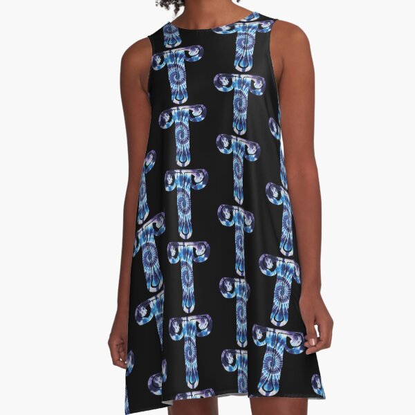 TIE-DYE LETTER T A-Line Dress