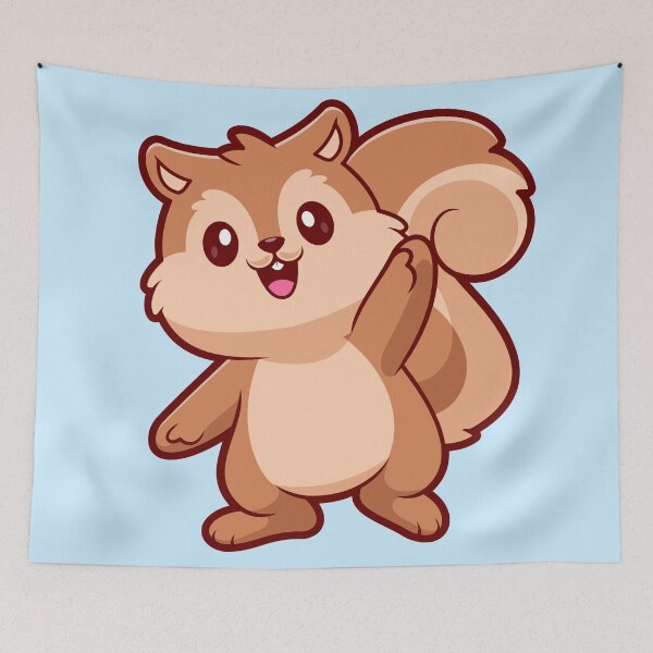 Item preview, Cute Squirrel Waving Hand Cartoon Vector Icon Illustration designed and sold by hjian8219.