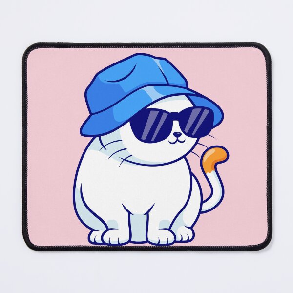 Item preview, Cute Cat Sitting with Hat and Glasses Cartoon Vector Icon Illustration designed and sold by hjian8219.