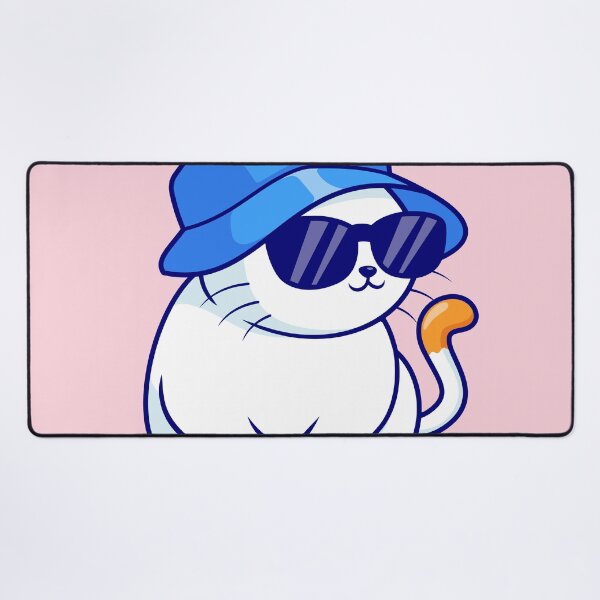 Item preview, Cute Cat Sitting with Hat and Glasses Cartoon Vector Icon Illustration designed and sold by hjian8219.