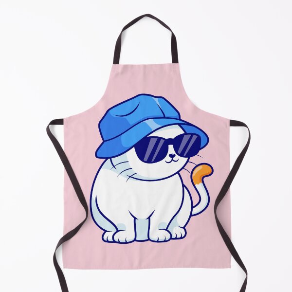 Item preview, Cute Cat Sitting with Hat and Glasses Cartoon Vector Icon Illustration designed and sold by hjian8219.