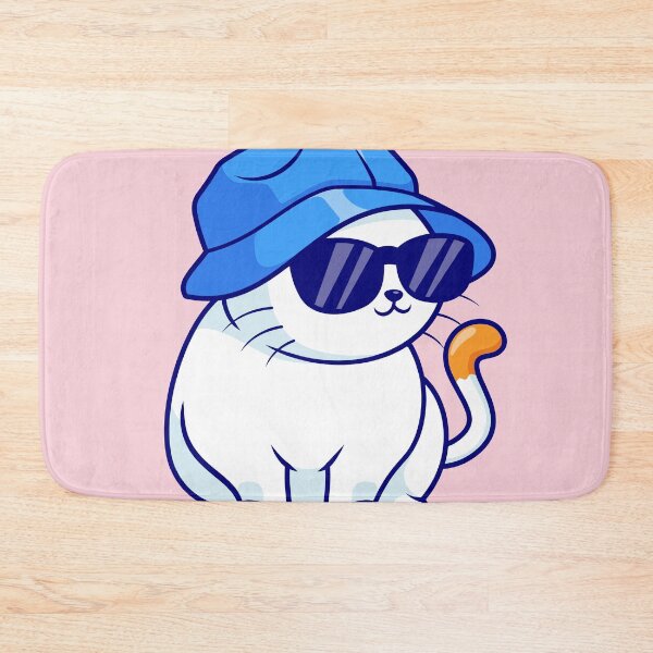 Item preview, Cute Cat Sitting with Hat and Glasses Cartoon Vector Icon Illustration designed and sold by hjian8219.