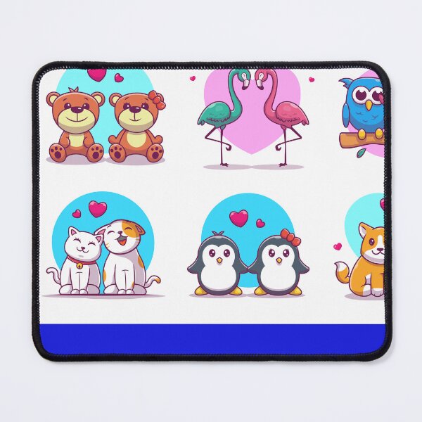 Item preview, 6 Animal Couples with Love Hearts Cartoon Vector Icon Illustration designed and sold by hjian8219.